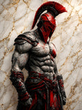 Toile Guerrier Spartiate Rouge & Noir 30x40 cm