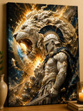 guerrier, lion, marbre
