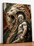 guerrier, lion, marbre