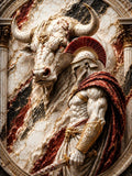 guerrier, animal, marbre
