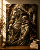 guerrier, cheval, marbre