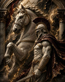 guerrier, cheval, marbre