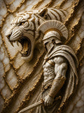 guerrier, tigre, marbre