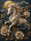 cheval, fleurs, luxe/premium