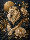 lion, fleurs, luxe/premium