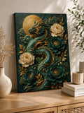 dragon, fleurs, classique