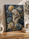 loup, fleurs, contemporain