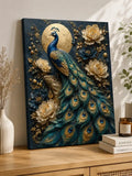 Tableau Paon Royal Bleu Luxe 30x40 cm sur Toile