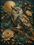 Tableau Hibou Floral Lunaire 30x40 cm sur Toile