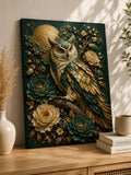 Tableau Hibou Floral Lunaire 30x40 cm sur Toile