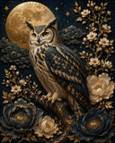 Tableau Hibou Mystique Lunaire sur Toile
