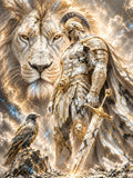 guerrier, lion, marbre