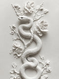 serpent, fleurs, minimaliste, marbre