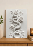 serpent, fleurs, minimaliste, marbre