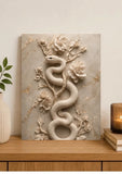 serpent, fleurs, marbre, luxe/premium