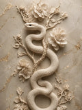 serpent, fleurs, marbre, luxe/premium