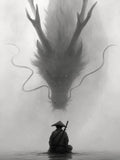 dragon, guerrier, minimaliste