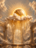 Toile Temple du Soleil Doré Tableau décoratif 30 x 40 cm