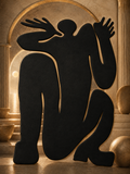 Toile Silhouette Éclipse Dorée Tableau décoratif 30 x 40 cm