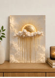 Toile Aurore Céleste Dorée Tableau décoratif 30 x 40 cm