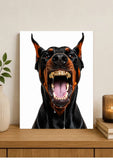 Toile Dobermann Royal Grillz Or Tableau décoratif 30 x 40 cm